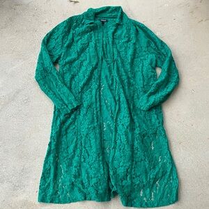 torrid Green Lace Duster Topper, 1X